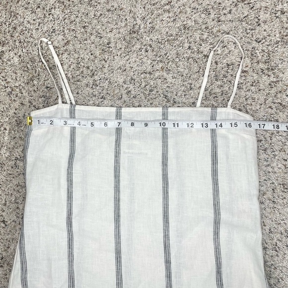 Reformation Linen Pineapple Midi Maxi Dress Black Licorice Small White Stripe - Picture 9 of 10